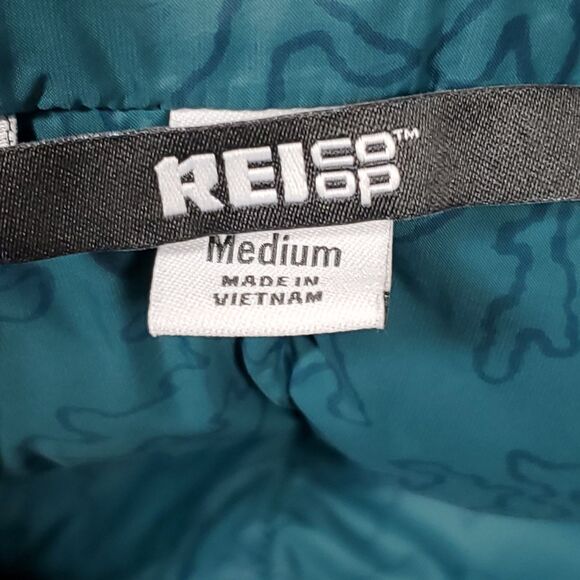 REI Co-op Women's Sz M Teal Puffer Vest 650 Down Lightweight Quilted Blue Green - Picture 8 of 8